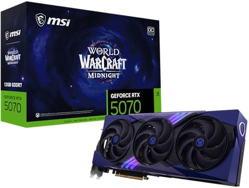 msi Gaming RTX 5070 12G World of Warcraft Midnight Void Edition OC Graphics Card (12GB GDDR7, 192-bit, Extreme