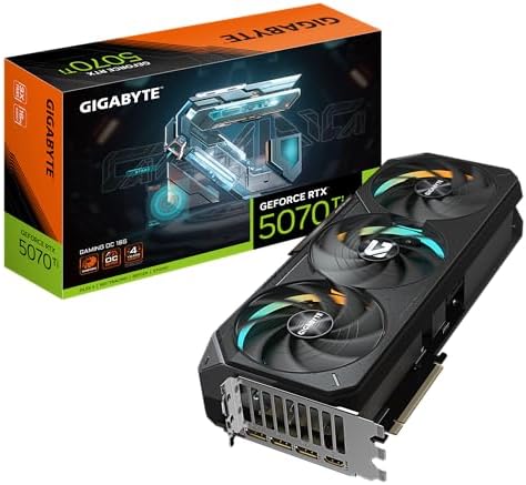 GIGABYTE GeForce RTX 5070 Ti Gaming OC 16G Graphics Card, 16GB 256-bit GDDR7, PCIe 5.0, WINDFORCE Cooling Syst