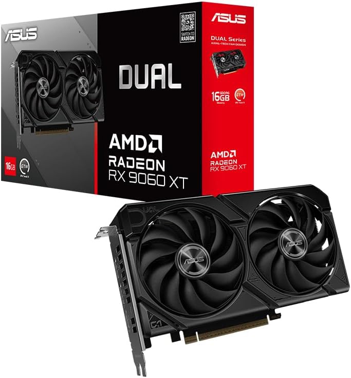 ASUS AMD Dual Radeon RX 9060 XT 16GB GDDR6 Video Card DUAL-RX9060XT-16G