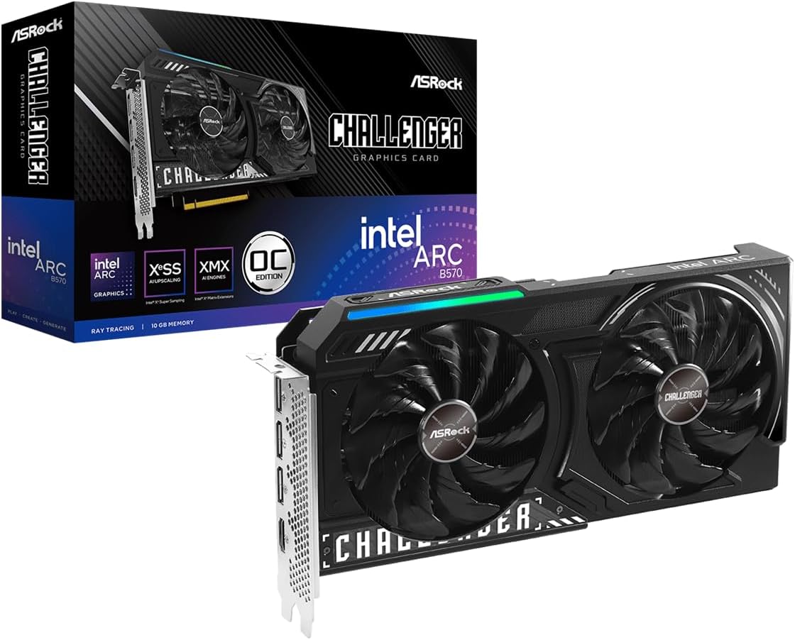 ASRock Intel Arc B570 Challenger 10GB OC & PRO-650G 650W 80+ Gold PSU | Smart 1440p Gaming Performance Bundle