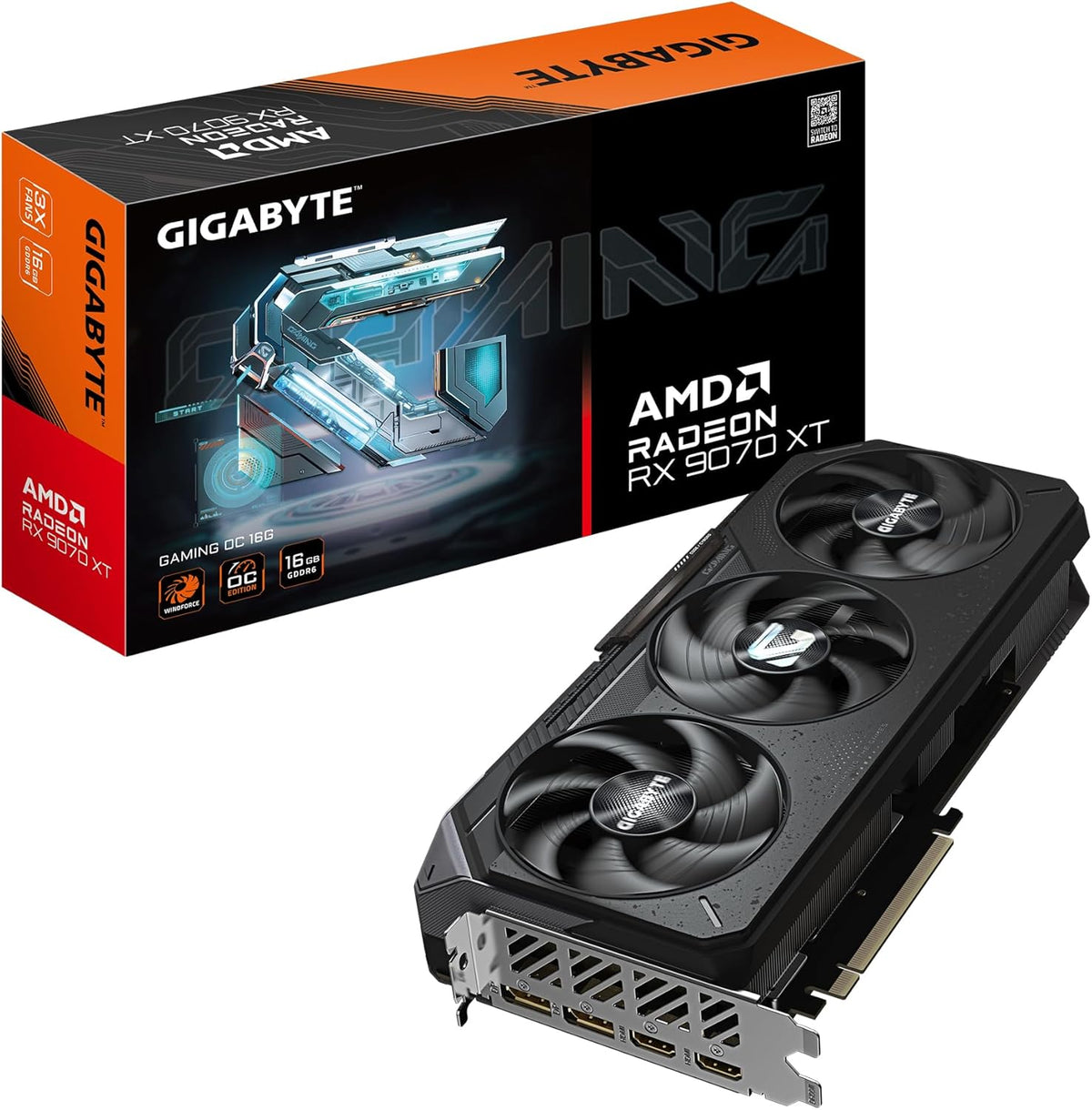 GIGABYTE Radeon RX 9070 XT Gaming OC 16G Graphics Card, PCIe 5.0, 16GB GDDR6, GV-R9070XTGAMING OC-16GD Video C