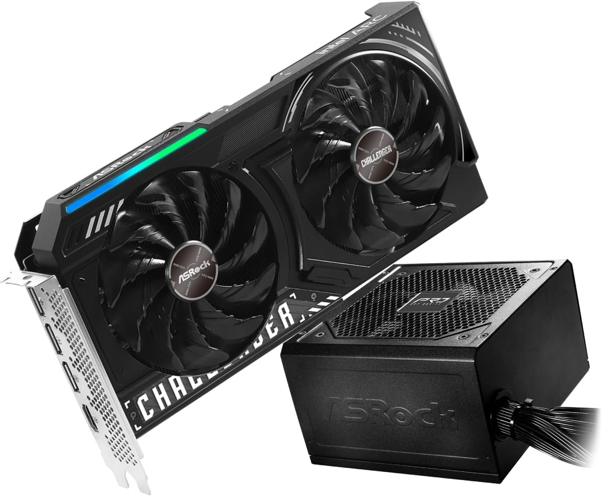 ASRock Intel Arc B570 Challenger 10GB OC & PRO-650G 650W 80+ Gold PSU | Smart 1440p Gaming Performance Bundle
