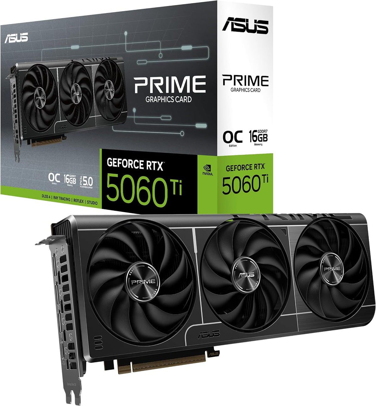 ASUS Prime GeForce RTX 5060 Ti 16GB GDDR7 OC Edition Gaming Graphics Card