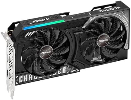 ASRock Radeon RX 9060 XT Challenger 16GB OC, RDNA 4, 3290MHz Boost, 16GB GDDR6 128-bit, PCIe 5.0, Dual Fans, 0