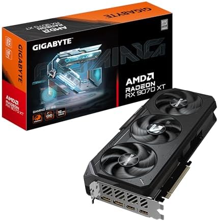 GIGABYTE Radeon RX 9070 XT Gaming OC 16G Graphics Card, PCIe 5.0, 16GB GDDR6, GV-R9070XTGAMING OC-16GD Video C