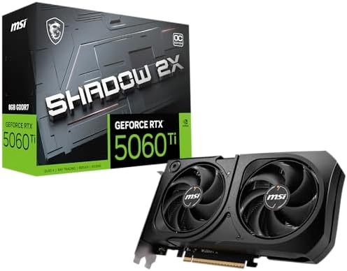msi Gaming RTX 5060 Ti 8G Shadow 2X OC Graphics Card (8GB GDDR7,TBA-bit, Extreme Performance: TBA MHz, Display