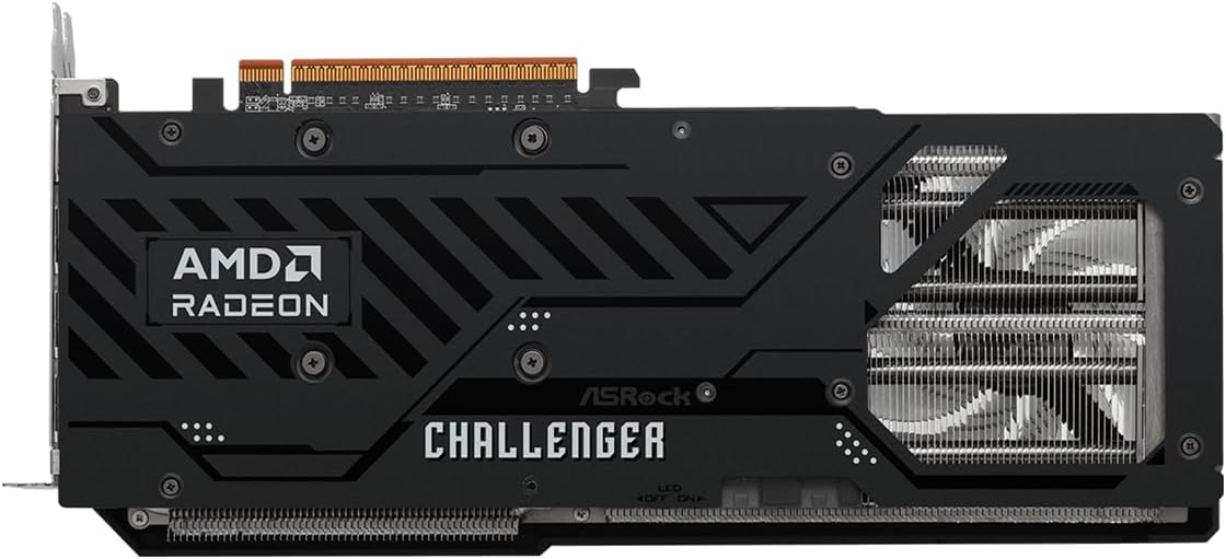 ASRock Radeon RX 9070 Challenger 16GB OC Graphics Card, RDNA 4, 2520MHz Boost, 16GB GDDR6 256-bit, PCIe 5.0, T