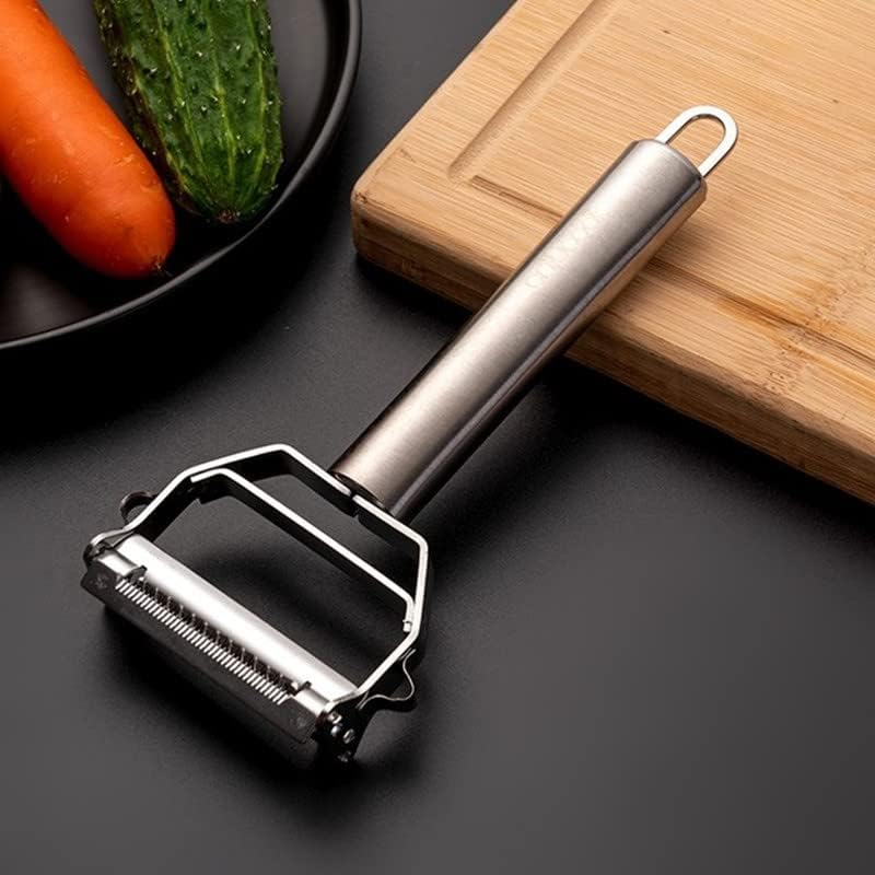 Stainless steel double-blade julienne vegetable peeler