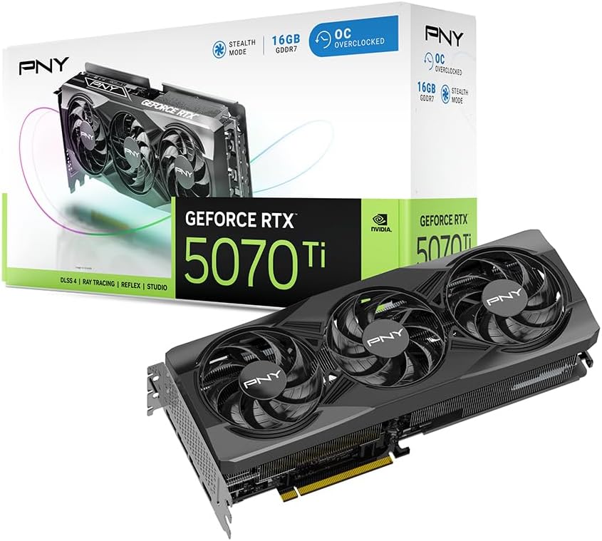 PNY NVIDIA GeForce RTX™ 5070 Ti OC Triple-Fan Graphics Card
