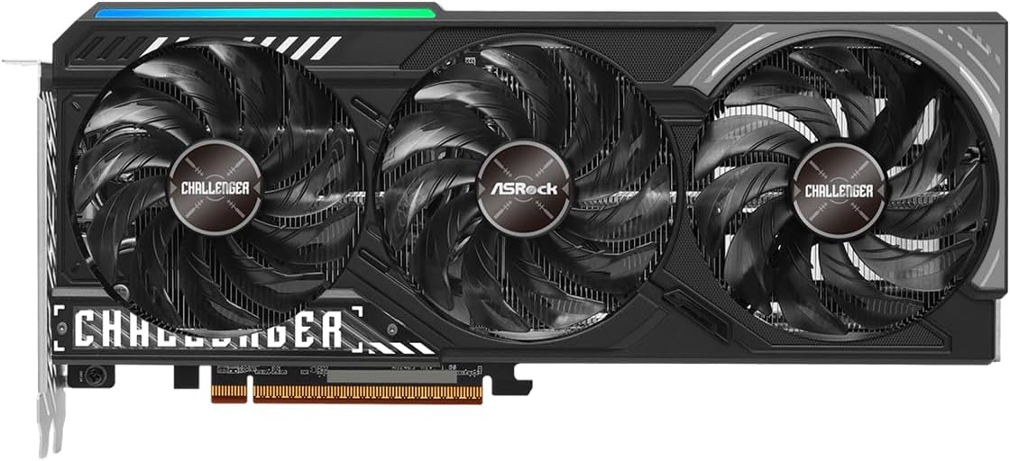 ASRock Radeon RX 9070 Challenger 16GB OC Graphics Card, RDNA 4, 2520MHz Boost, 16GB GDDR6 256-bit, PCIe 5.0, T