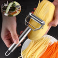 Stainless steel double-blade julienne vegetable peeler