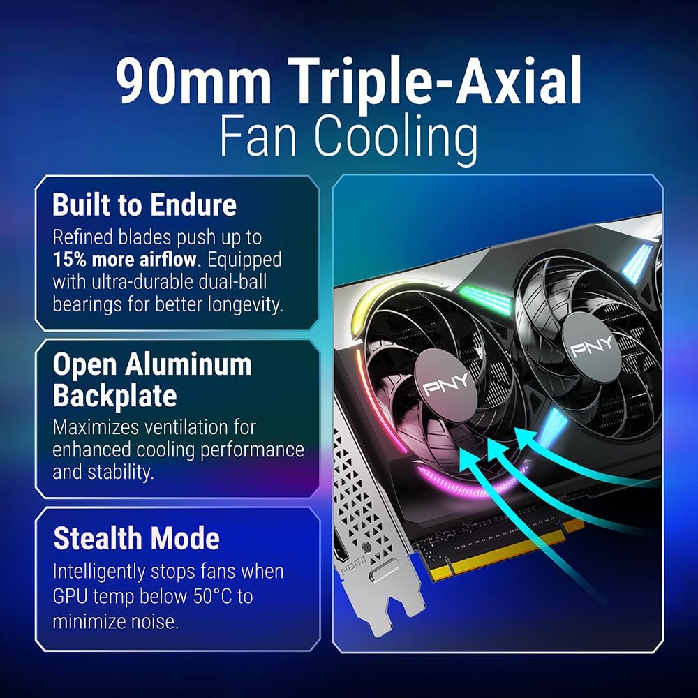 PNY NVIDIA GeForce RTX™ 5070 EPIC-X RGB® OC Triple-Fan Graphics Card