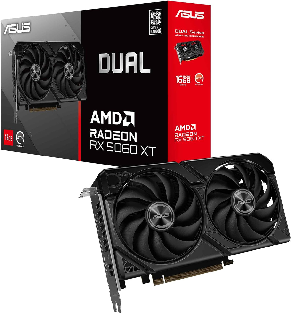 ASUS Dual Radeon RX 9060 XT 16GB GDDR6 Gaming Graphics Card