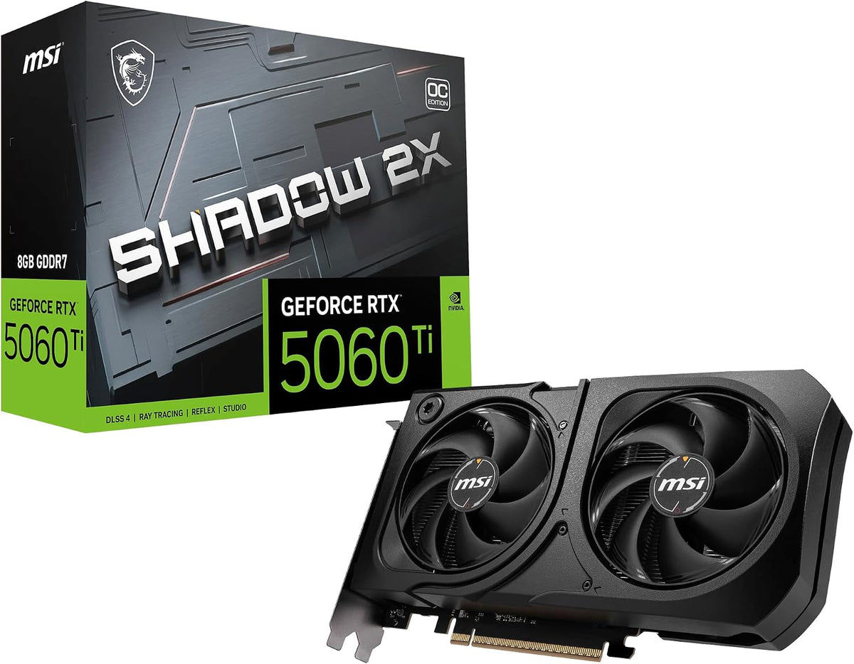msi Gaming RTX 5060 Ti 8G Shadow 2X OC Graphics Card (8GB GDDR7,TBA-bit, Extreme Performance: TBA MHz, Display