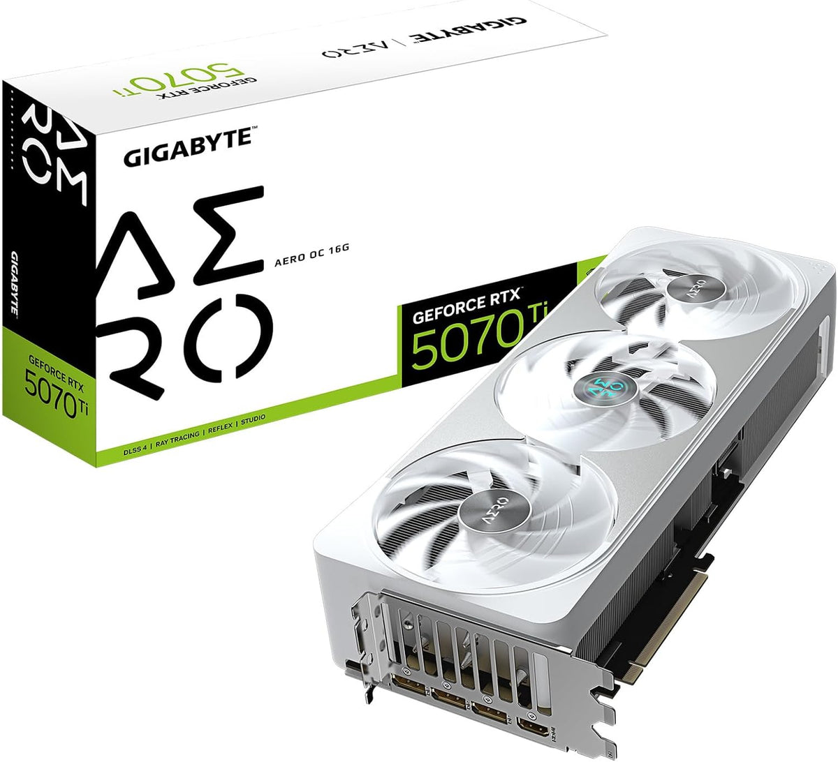GIGABYTE GeForce RTX 5070 Ti AERO OC 16G Graphics Card, 16GB 256-bit GDDR7, PCIe 5.0, WINDFORCE Cooling System, GV-N507TAERO OC-16GD Video Card