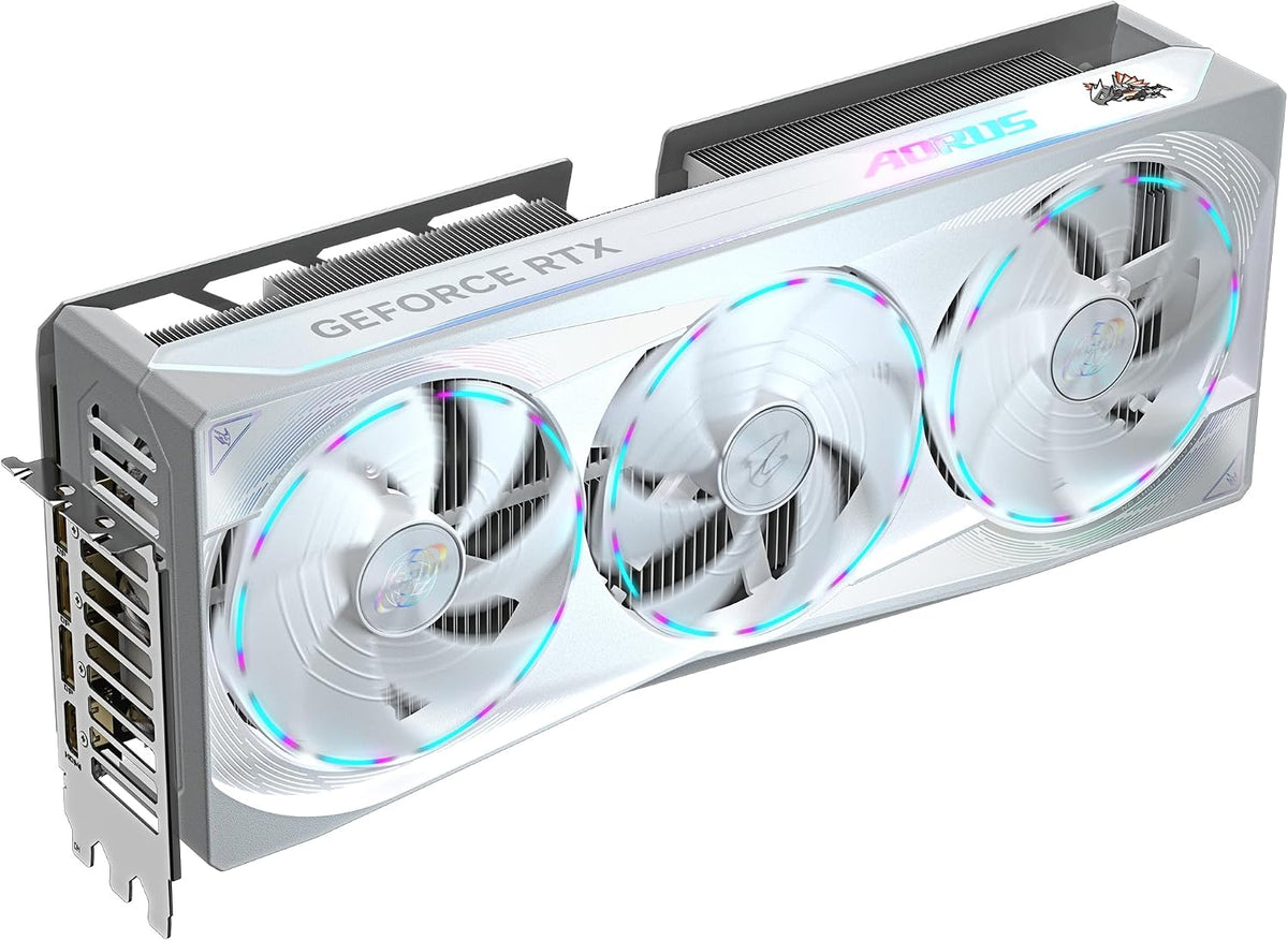 Gigabyte AORUS GeForce RTX 5080 Master ICE 16G Graphics Card - 16GB GDDR7, 256 Bit, PCI-E 5.0, 2805MHz Core Clock, 3 x DP 2.1a, 1 x HDMI 2.1b, NVIDIA DLSS 4, GV-N5080AORUSM ICE-16GD