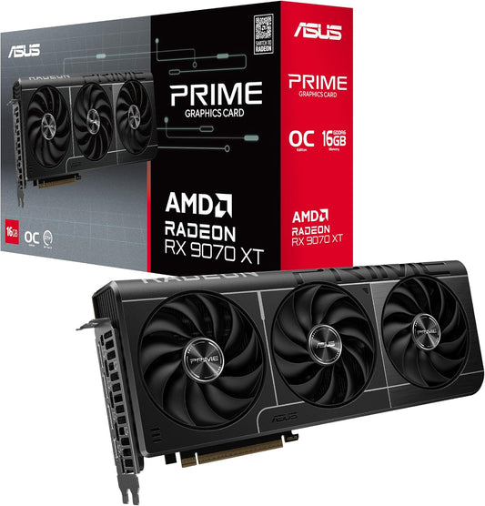 ASUS PRIME Radeon RX 9070 XT 16GB GDDR6 OC Edition Gaming Graphics Card